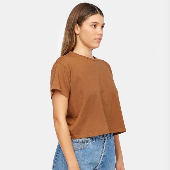Nwt LACAUSA - Size XL - Women's Boxy Tee in Toffee/ Brown Organic Cotton - Picture 2 of 4